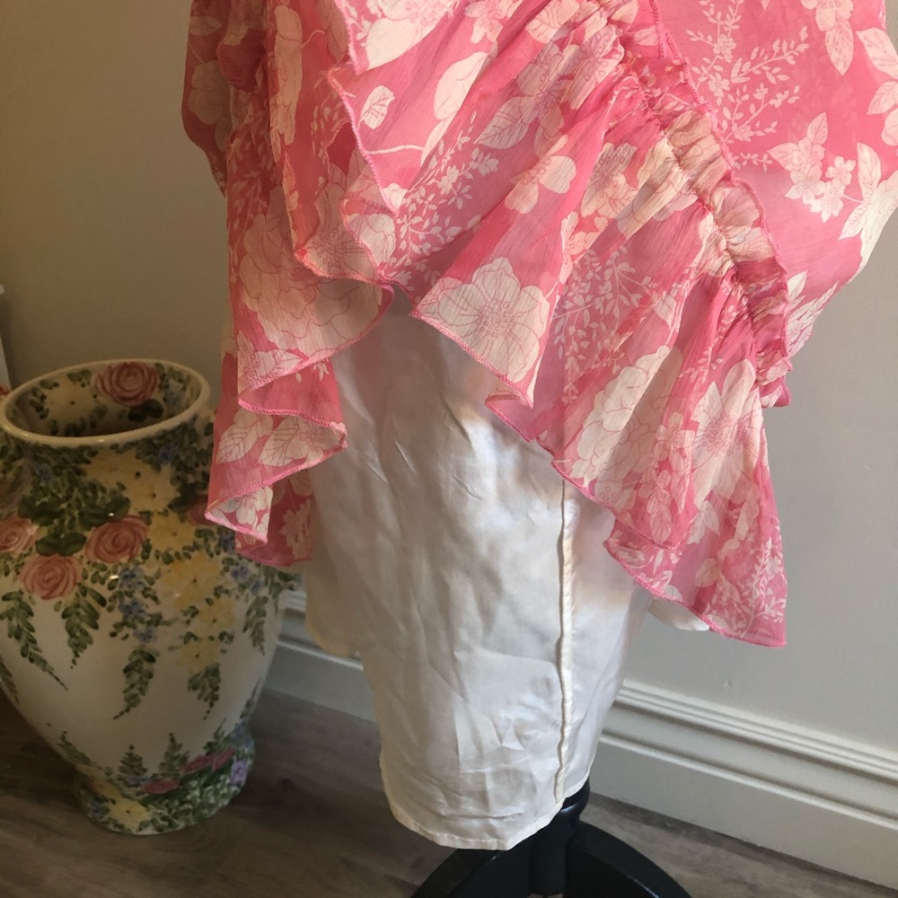 ❤️BNWT❤️ JOIE Pink Ivory Silk Vintage Floral Skirt - Picture 9 of 16